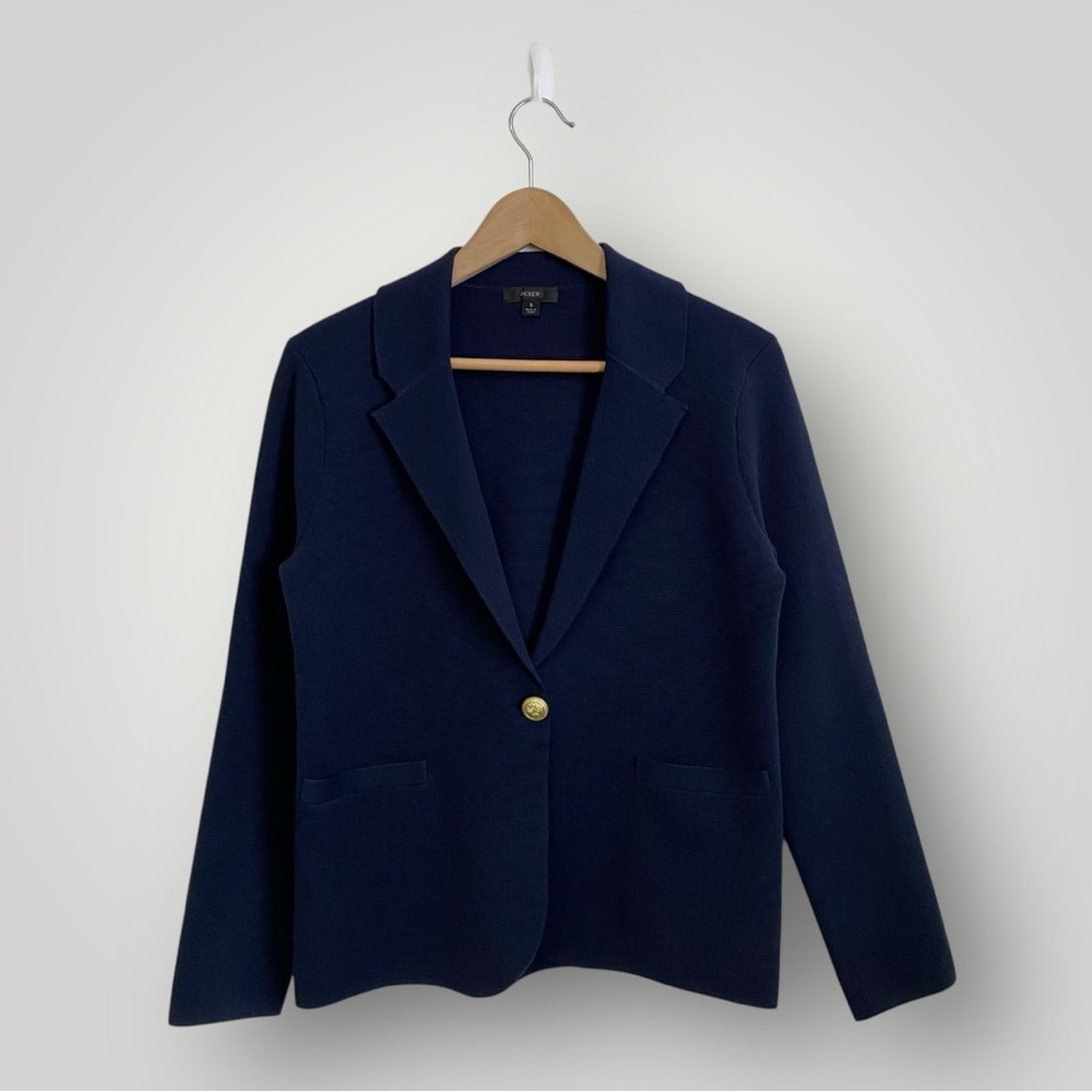 J.Crew Camille  Sweater Blazer Knit AW687‎ Navy Size S Women $173